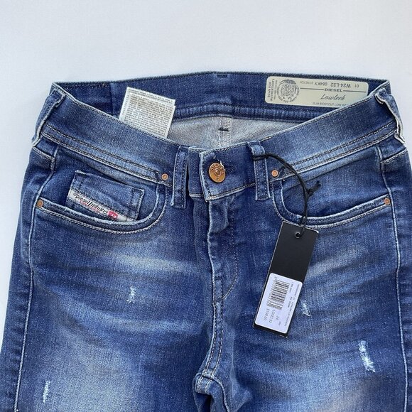 $198 Diesel Women’s Lowleeh Slim Bootcut Jeans Low Waist Blue 084KY Size 28 - Picture 8 of 13